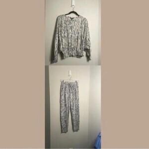 Express Animal Print Sweatshirt Jogger Athleisure Loungewear Set